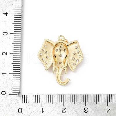 Brass Micro Pave Clear Cubic Zirconia Pendants KK-R213-21G-1