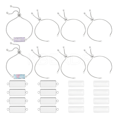 DIY Blank Rectangle Dome Link Bracelet Making Kit DIY-UN0005-31-1