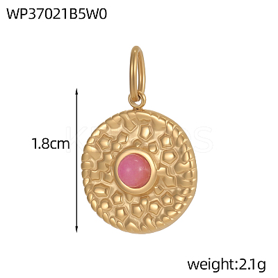304 Stainless Steel & Natural & Synthetic Gemstone Beaded Pendants STAS-OY010-26G-1
