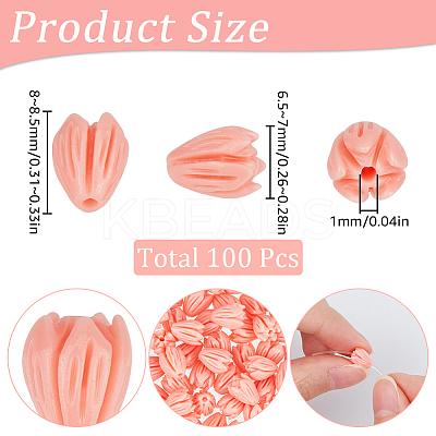 100Pcs Dyed Synthetic Coral Beads CORA-SC0001-03B-1