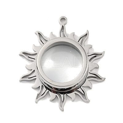 304 Stainless Stee Locket Pendants STAS-S132-08P-02-1