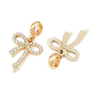 Alloy Crystal Rhinestone European Dangle Charms AL-CBAC2D3-09G-1
