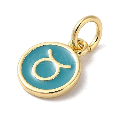 Real 18K Gold Plated Brass Enamel Charms KK-L216-001G-D05-1