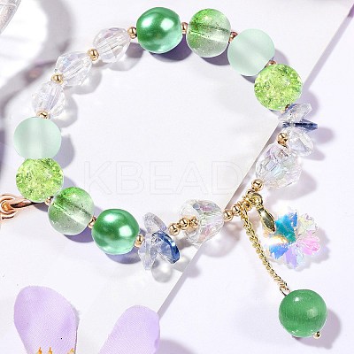100Pcs Transparent Frosted Glass Beads Strands GLAA-CJ0002-04-1