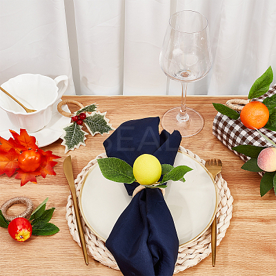 6Pcs 6 Style Wooden Napkin Rings DJEW-CA0001-25-1