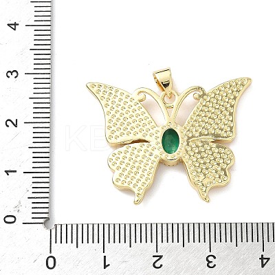 Brass Pave Natural Shell Pendants KK-L239-032G-1