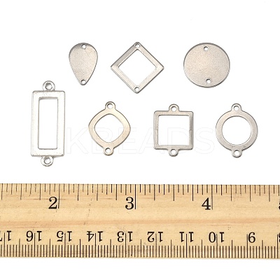64Pcs 8 Styles 304 Stainless Steel Geometric Links/Connectors STAS-FS0002-02-1