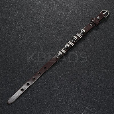 Alloy Skull Rivets Bracelet BJEW-C037-03B-1