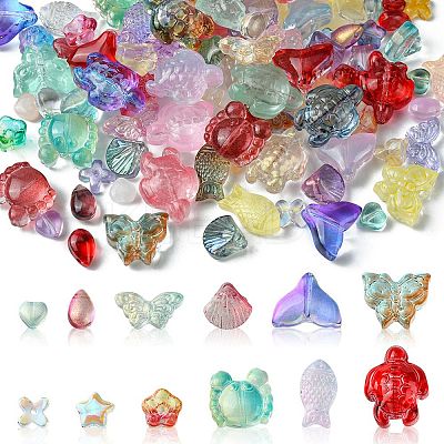 120Pcs 12 Style Transparent Glass Beads Sets GLAA-FS0001-69-1