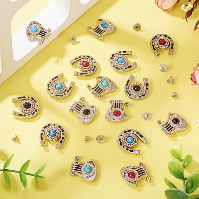 8 Styles Alloy Decorative Rivets BUTT-TA0001-19-1