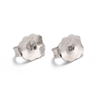 Anti-Tarnish Rhodium Plated Sterling Silver Ear Nuts X-STER-E041-11B-1