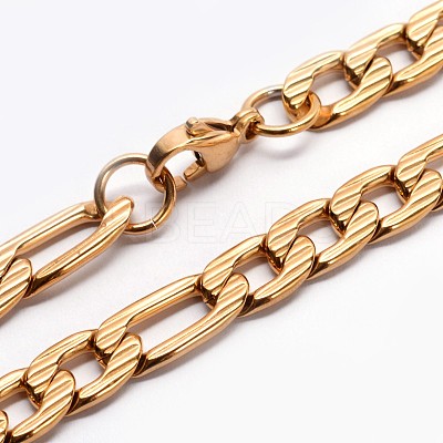 304 Stainless Steel Figaro Chains Necklaces NJEW-I060-09B-1