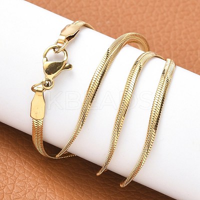 Ion Plating(IP) 304 Stainless Steel Snake Chains Necklaces NJEW-O058-25G-1