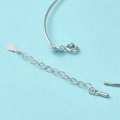 Anti-Tarnish Rhodium Plated 925 Sterling Silver Bangles BJEW-G681-01B-P-1