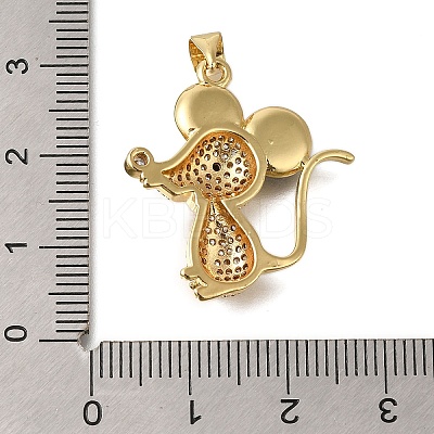 Rack Plating Brass Micro Pave Cubic Zirconia Pendants ZIRC-F142-11G-02-1