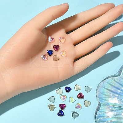 30Pcs 6 Colors Flat Back K9 Glass Rhinestone Cabochons MRMJ-YW0002-004-1