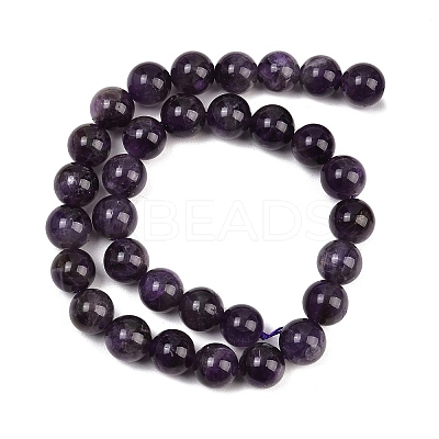 Natural Amethyst Round Bead Strands G-L170-12mm-02-1