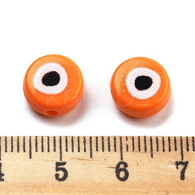Opaque Printed Acrylic Beads OACR-G038-04F-1
