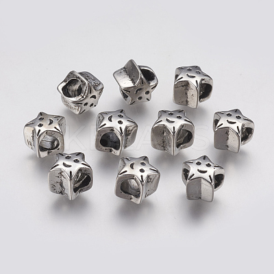 Ion Plating(IP) 304 Stainless Steel European Beads STAS-J022-080AS-1