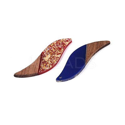 Opaque Resin and Walnut Wood Big Pendants RESI-T060-21A-1