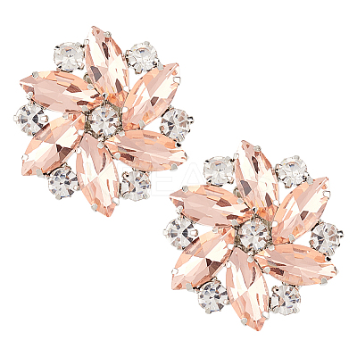2Pcs Detachable Glass Rhinestone Shoe Decoration FIND-FG0002-47B-1