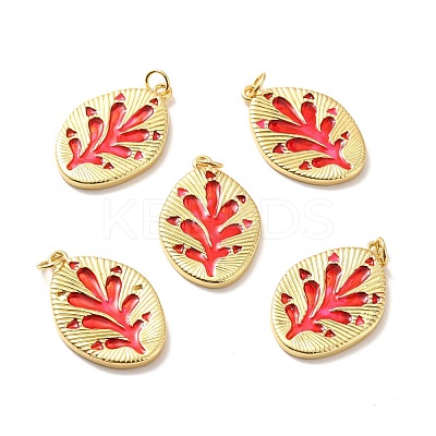 Rack Plating Brass Enamel Pendants KK-M230-23G-1