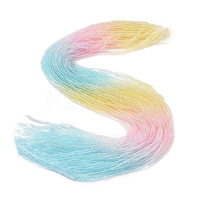 Transparent Gradient Color Glass Beads Strands GLAA-G101-2mm-01-1