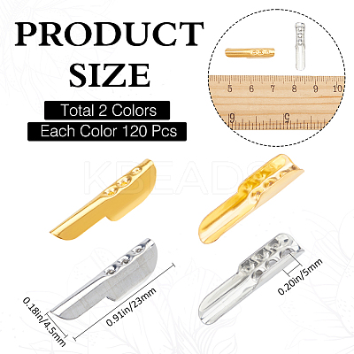 240Pcs 2 Colors Iron Cord Lock Ends FIND-GF0006-96-1