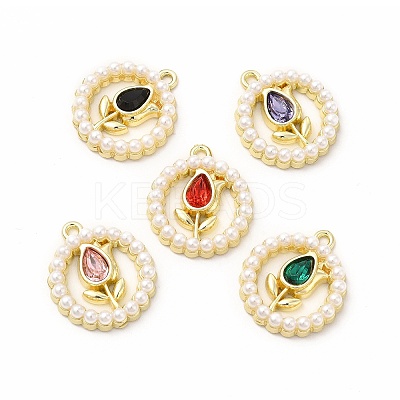 Rack Plating Alloy Glass Pendants FIND-G054-11LG-1