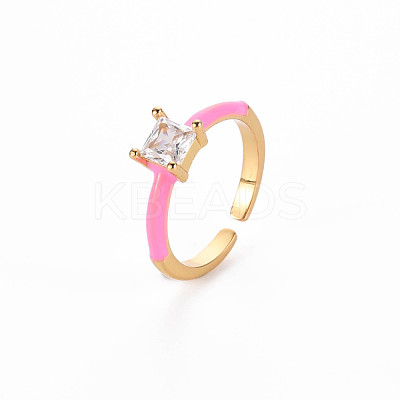 Brass Enamel Cuff Rings RJEW-T016-32E-NF-1