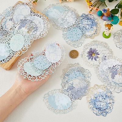 Lace Oval Scrapbook Paper Pads DIY-WH0028-84B-1
