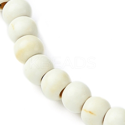 Synthetic Howlite Flat Round Beaded Stretch Bracelets for Women BJEW-JB09717-09-1