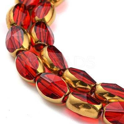 Electroplate Transparent Glass Beads Strands EGLA-G037-03A-HP01-1