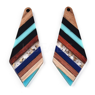 Transparent Resin & Walnut Wood Big Pendants LS-RESI-TAC0017-48-A01-1