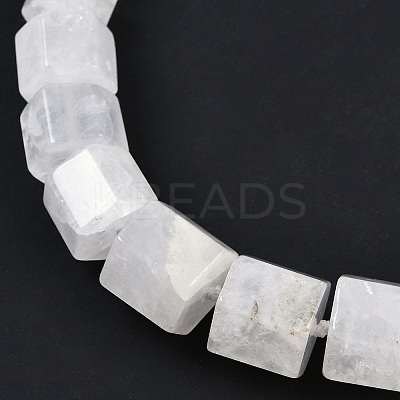 Natural Quartz Crystal Hexagon Prism Graduated Beaded Necklaces for Women Men NJEW-K388-03A-1