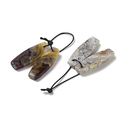 2Pcs Natural Mexican Agate Pendants G-B105-01F-1