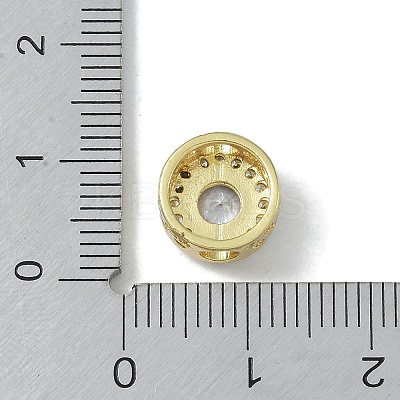 Rack Plating Brass Micro Pave Clear Cubic Zirconia Beads KK-A220-05G-1