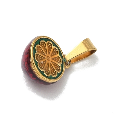 304 Stainless Steel Enamel Fruit Vegetable Charms STAS-F336-02K-G-1
