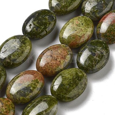 Natural Unakite Beads Strands G-P528-M17-01-1