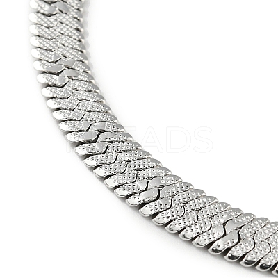 Non-Tarnish 304 Stainless Steel Herringbone Chain Bracelet BJEW-D028-02A-04P-1