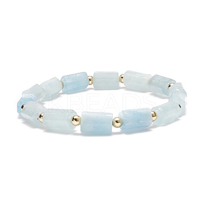 Natural Gemstone Column Beaded Stretch Bracelet for Women BJEW-JB08596-1