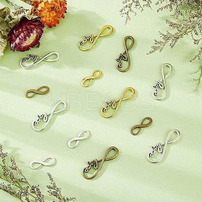 120Pcs 6 Styles Tibetan Style Alloy Infinity with Hope Connector Charms TIBE-FH0001-20-1
