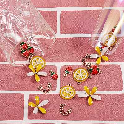 Alloy Enamel Pendants ENAM-SZ0001-17G-1