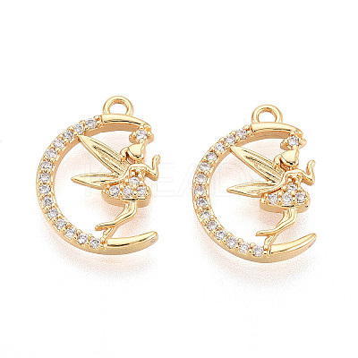 Brass Micro Pave Cubic Zirconia Pendants X1-KK-N263-113G-1