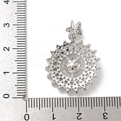 Rack Plating Brass Micro Pave Cubic Zirconia Pendants KK-T072-19P-1