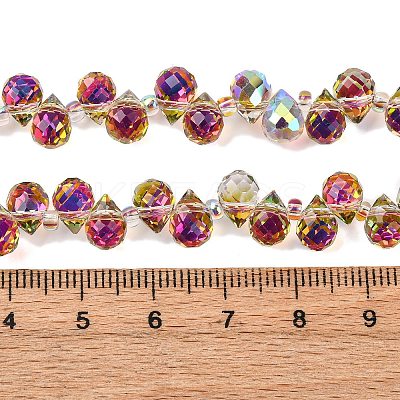 Transparent Electroplate Glass Beads Strands EGLA-F152A-FR08-1