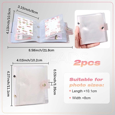 2Pcs PVC Mini Photocard Holder Book AJEW-SP0002-20B-06-1