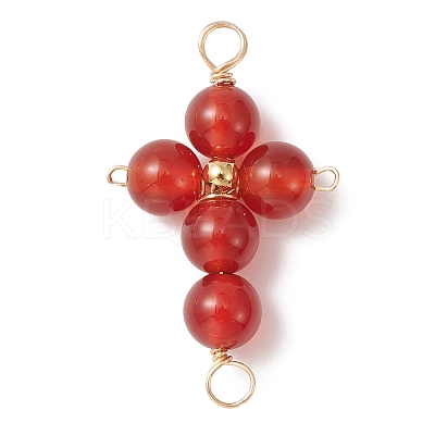 Natural Mixed Gemstone Connector Charms PALLOY-JF02150-1