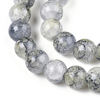 Baking Paint Crackle Glass Bead Strands DGLA-Q023-8mm-YS75-A-1