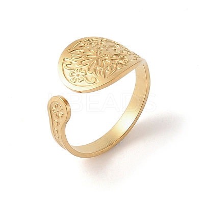 304 Stainless Steel Cuff Rings LS-RJEW-Q812-01G-1